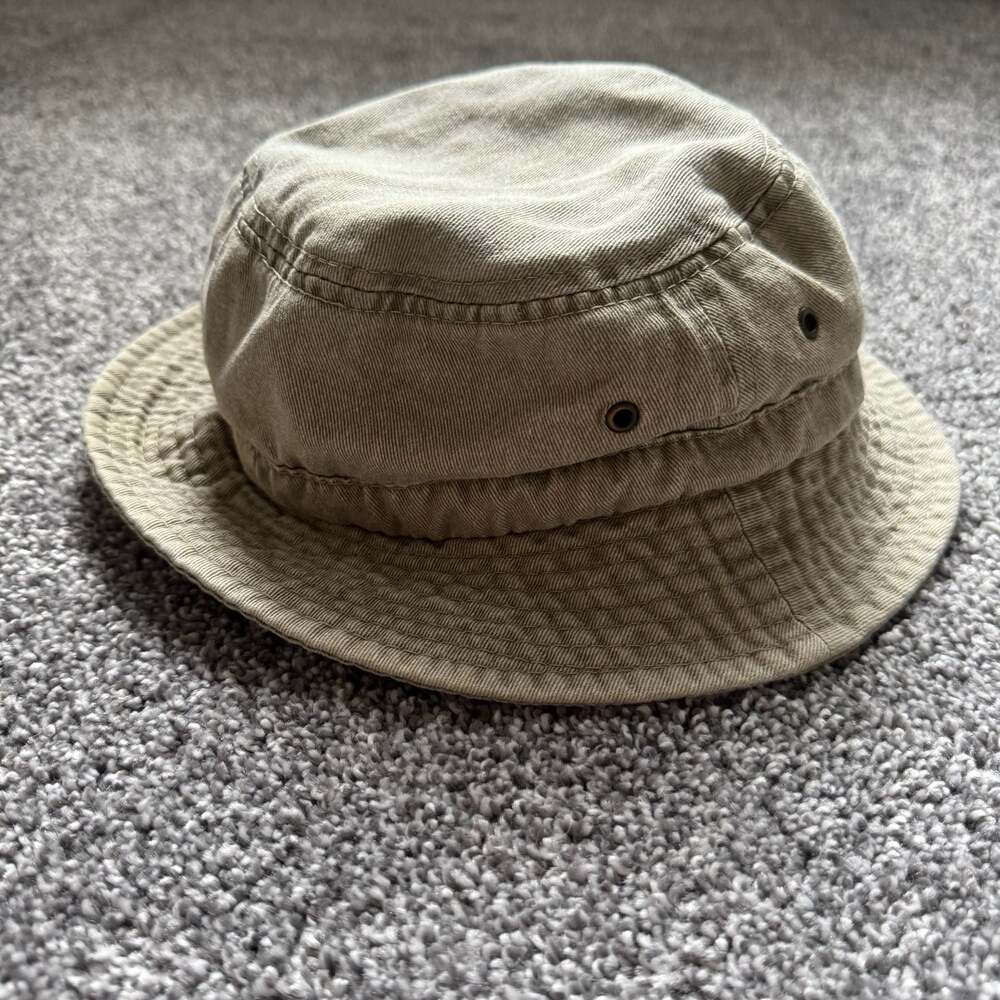 Dorfman Pacific DPC Khaki Cotton Bucket Hat Small/Medium